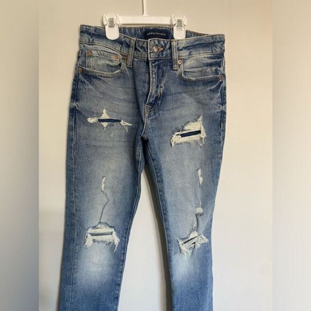 aeropostale men distressed jeans size 27 x‎ 28 slim